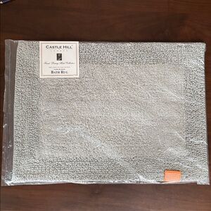 CASTLE HILL LONDON new! BATH RUG 100% COTTON gray 17”X 24” (43cm X 61cm) NWT